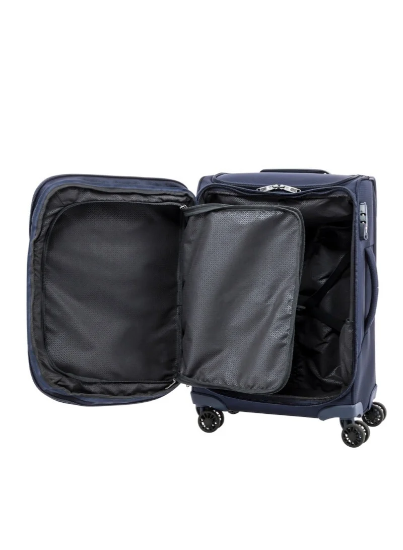 Samsonite  Hexel Suitcase Cabin Size 56 cm / 20 inch, 4 Spinner Wheels, 100% Nylon, Navy|TSA Lock|Trifold Garment Bag|Shoe Bag|Expandable|Front Storage Compartment|Top Storage Pocket - 10 Years International Warranty  | Best Price UAE